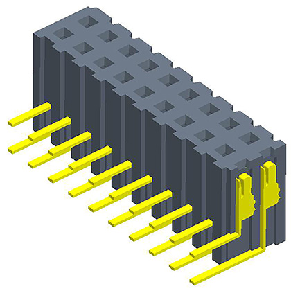 2.00mmFemale Header Dual Row single side 90 °/180 °
